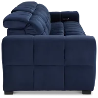 Gemma Navy Velvet Right Chaise Power Reclining Sectional