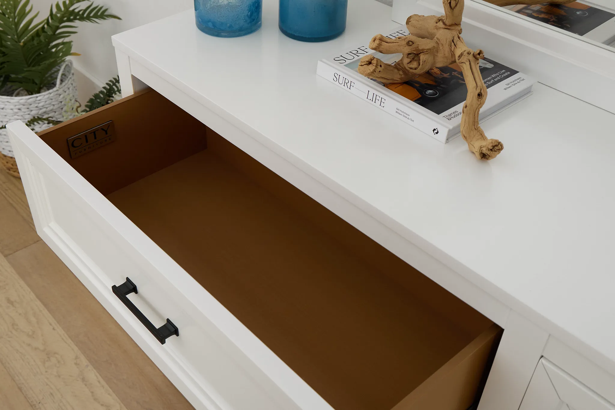 Nantucket White Dresser & Mirror