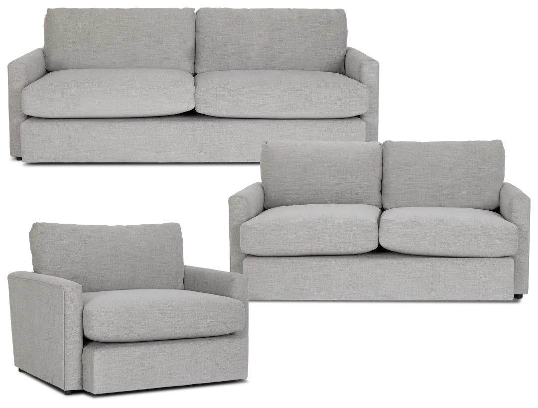 Noah Gray Fabric Living Room