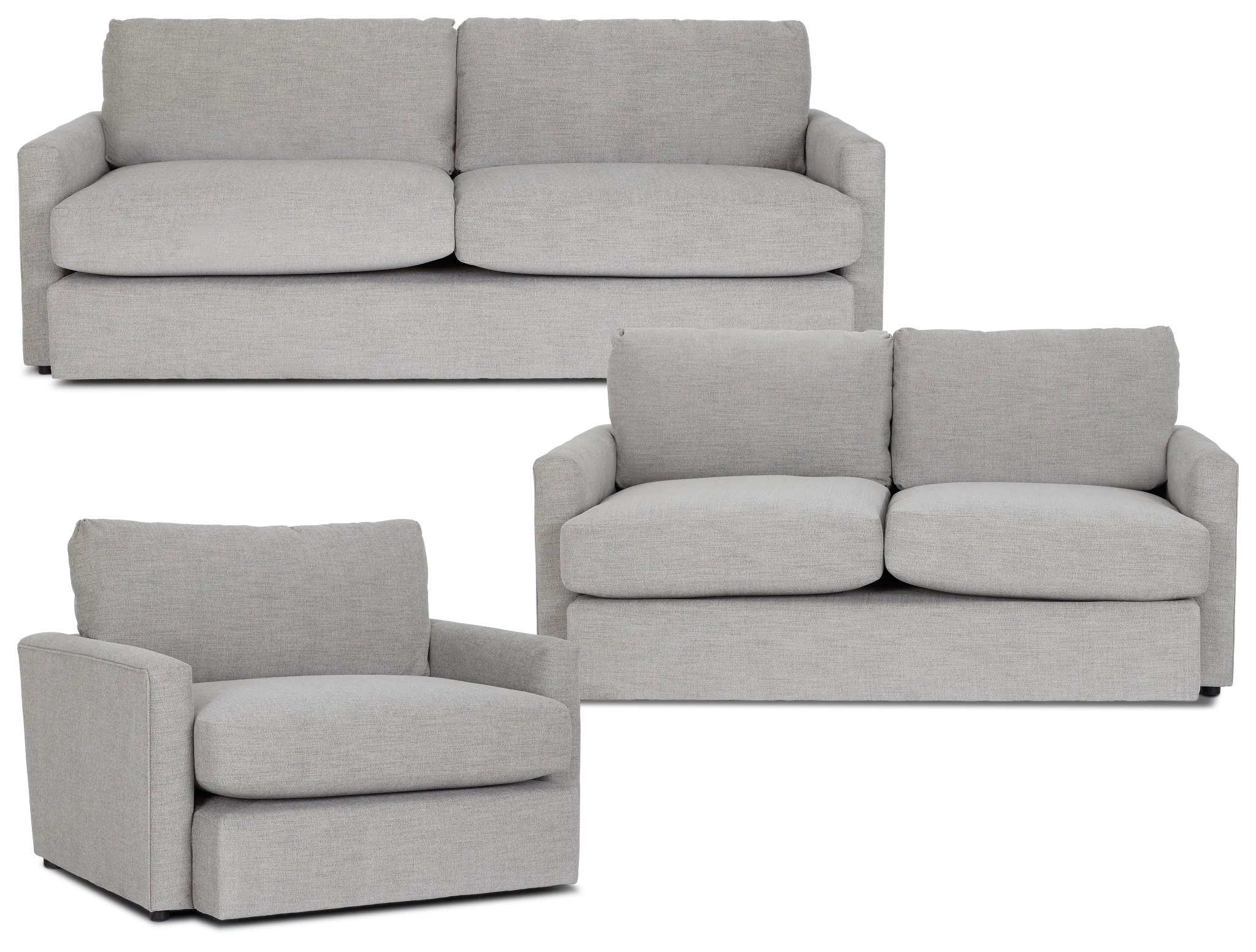 Noah Gray Fabric Living Room