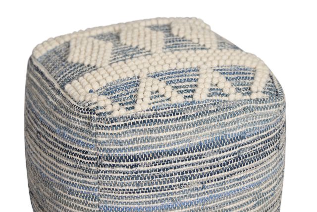 Belo Blue Accent Pouf
