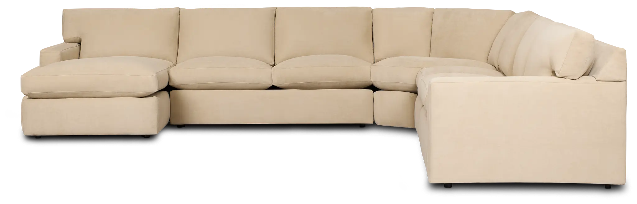 Hudson Beige Fabric Medium Left Chaise Wedge Sectional Hudson Beige Fabric Medium Left Chaise Wedge Sectional