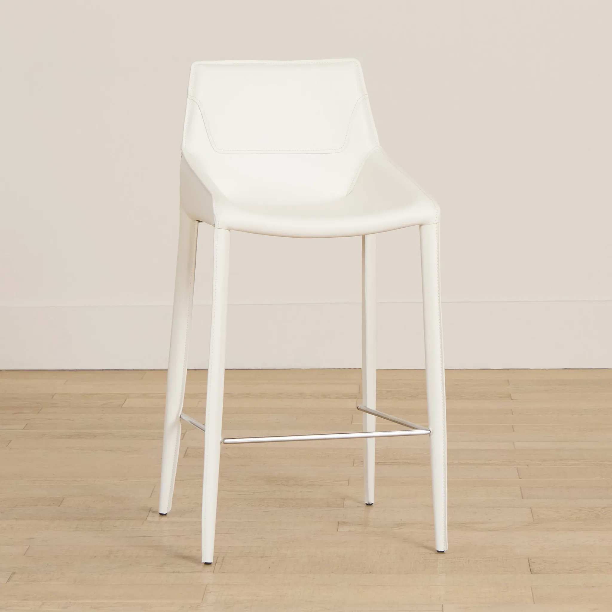 Wakefield White 27" Upholstered Barstool