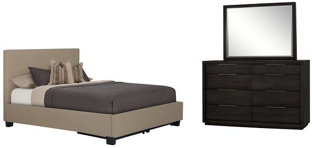 Madden Taupe Uph Platform Storage Bedroom