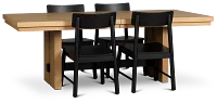 Highland Light Tone Rect Table & 4 Wood Chairs