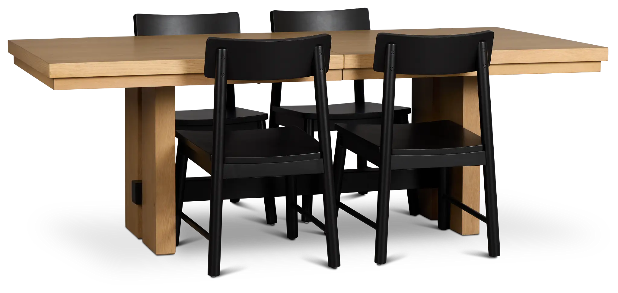 Highland Light Tone Rect Table & 4 Wood Chairs Highland Light Tone Rect Table & 4 Wood Chairs