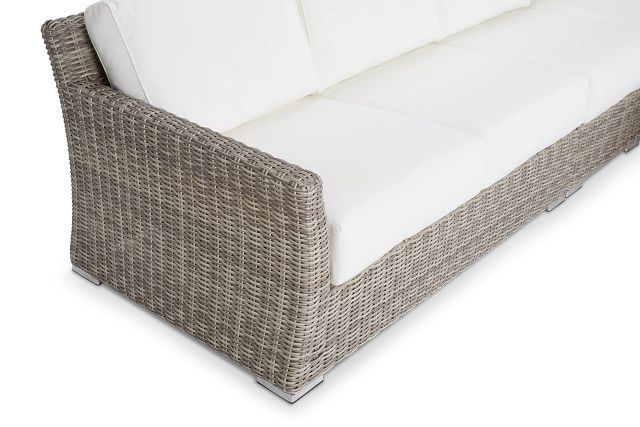 Raleigh White Woven Large Two-arm Sectional