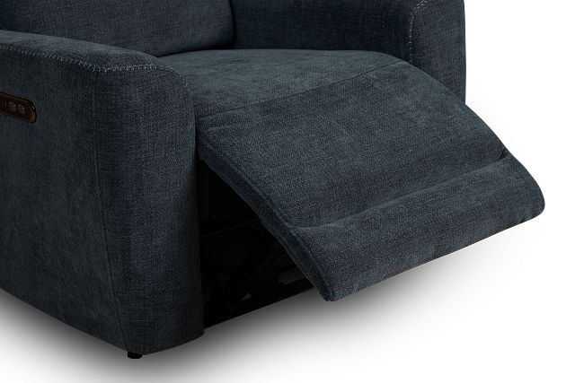 Dean Dark Blue Fabric Power Recliner