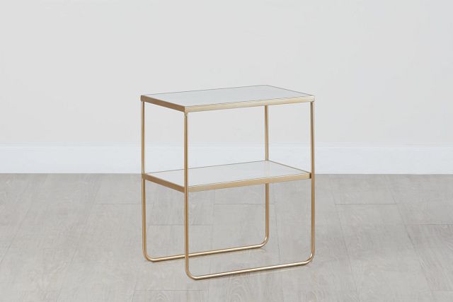 Soiree Gold Marble End Table