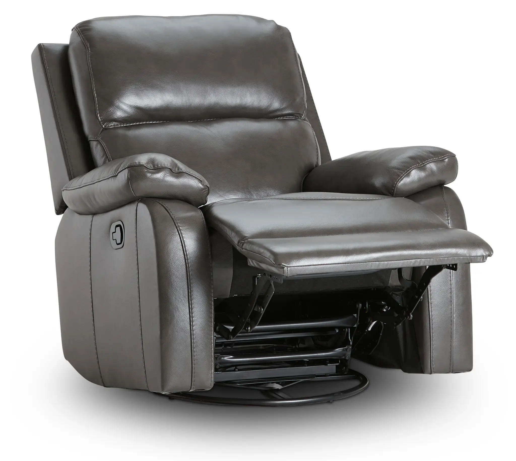 Mason Dark Gray Leather Swivel Glider Recliner Mason Dark Gray Leather Swivel Glider Recliner