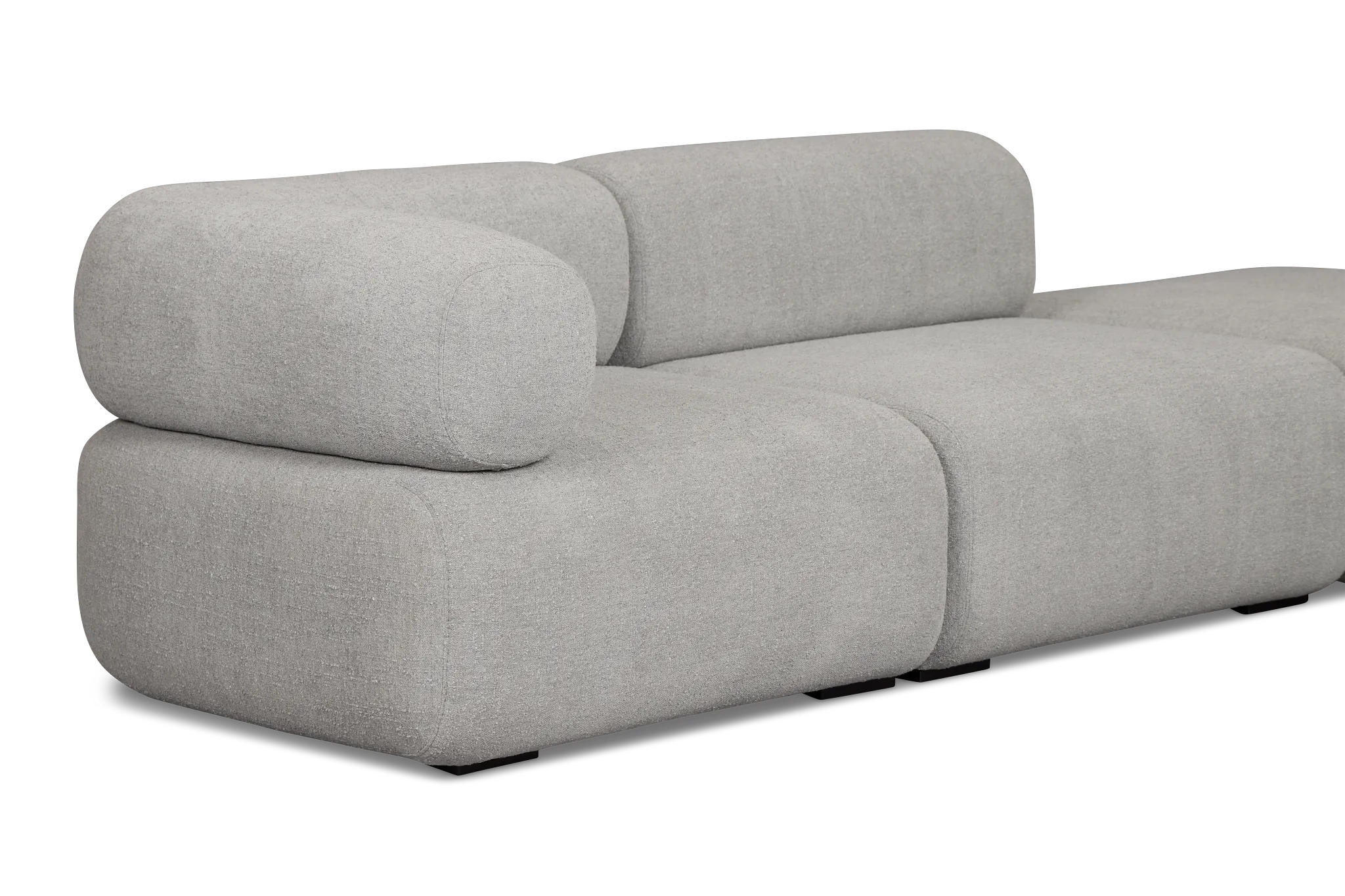 Celeste Light Gray Fabric 5-piece Modular Sectional With Corner Ottoman