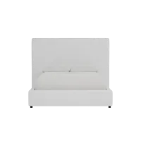 Grayton Suave White 54" Upholstered Platform Bed