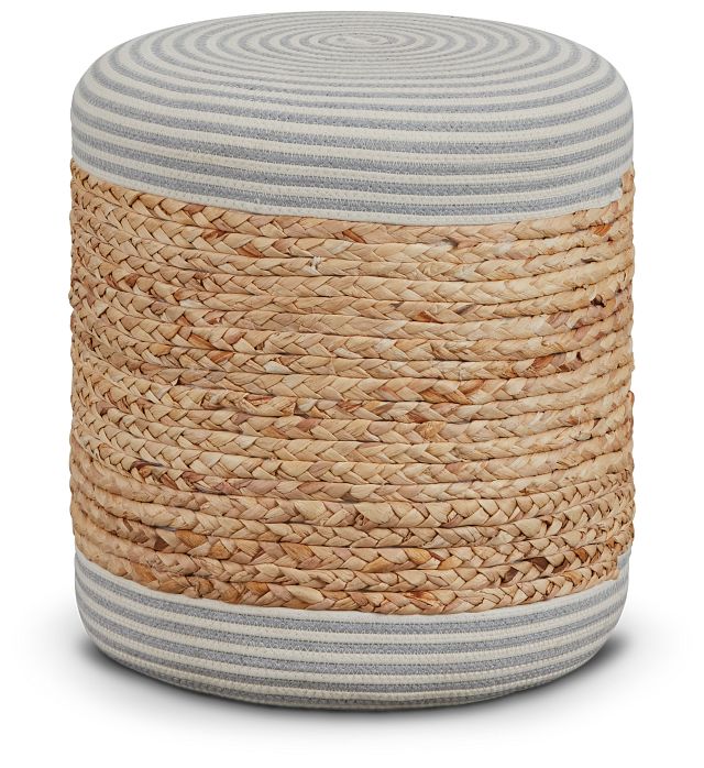 Myrtle Blue Stripe Accent Stool (1)