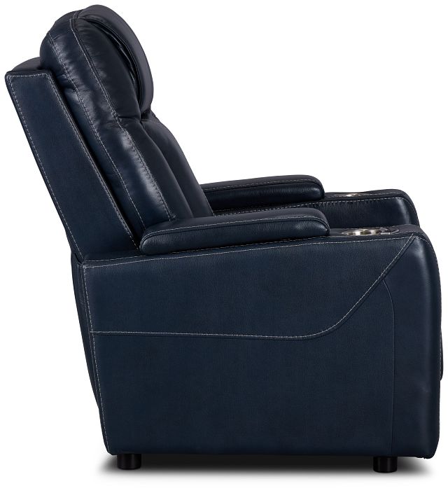 Optimus Dark Blue Lthr/vinyl Power Recliner