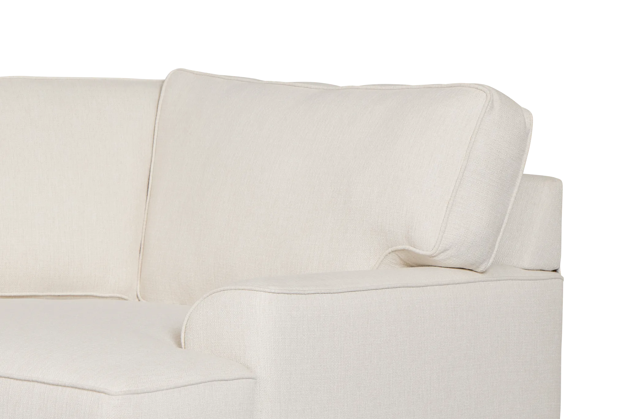 Sinclair Light Beige Fabric Right Cuddler Cooling Memory Foam Sectional