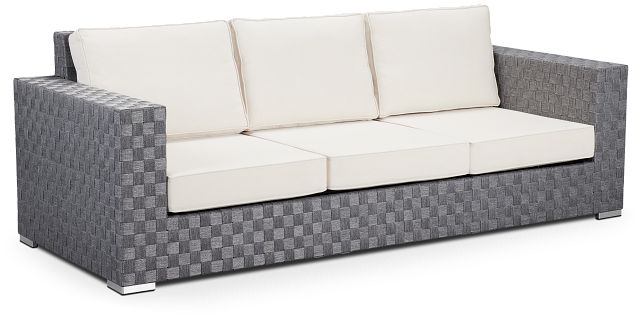 Barbados White Woven Sofa