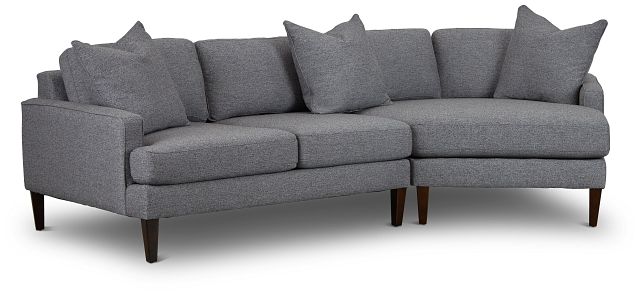Morgan Dark Gray Fabric Right-arm Cuddler Sectional With Wood Legs (1)