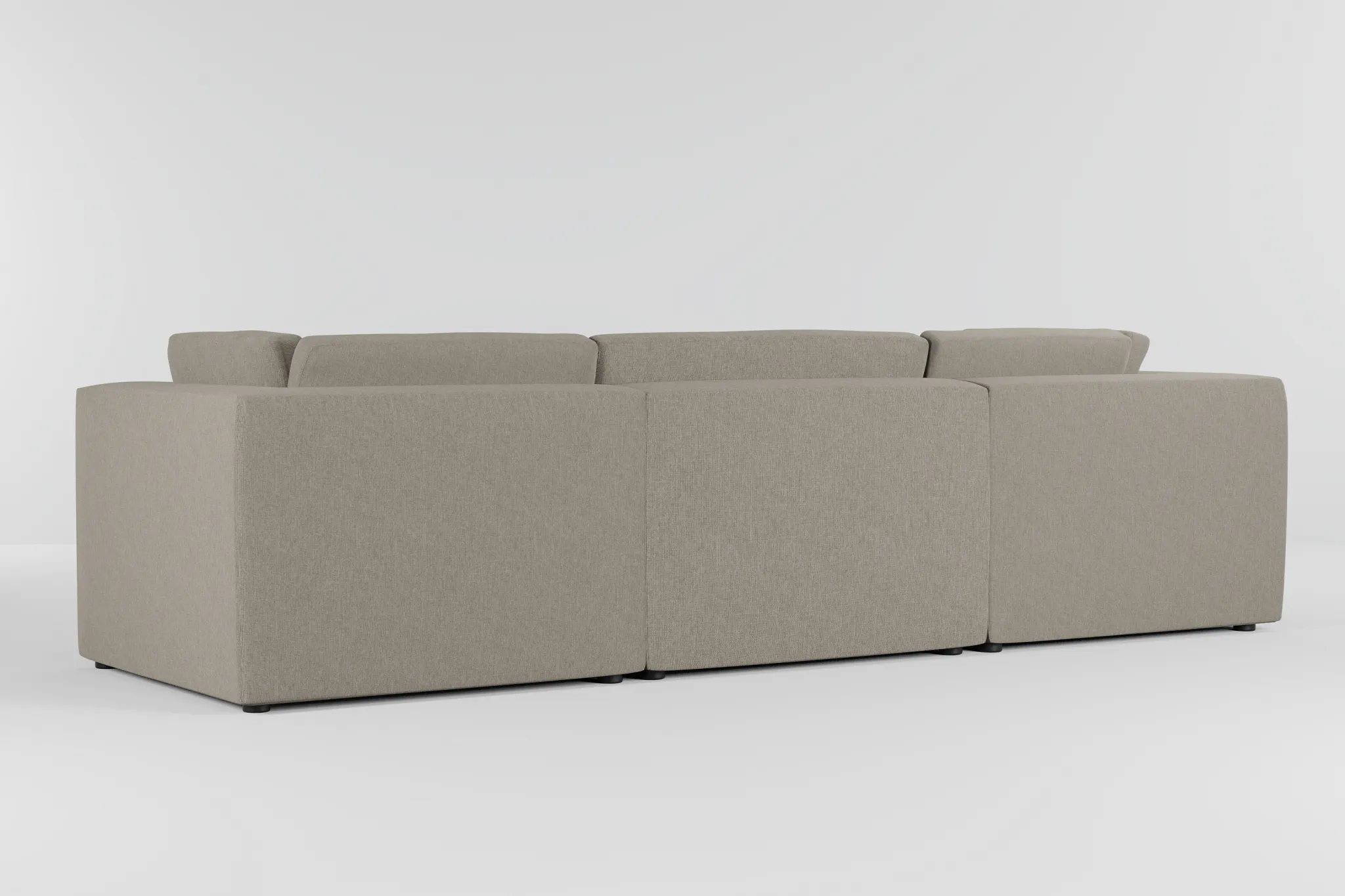 Destin Elevation Khaki Fabric 4-piece Bumper Sectional