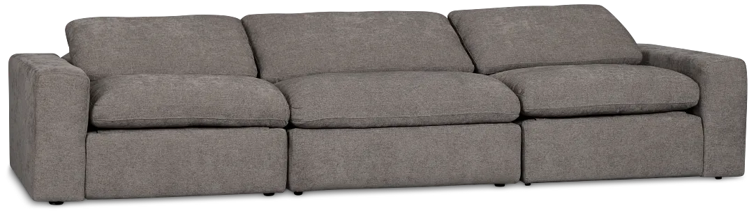 Drift Dark Gray Fabric 3-piece Modular Power Sofa