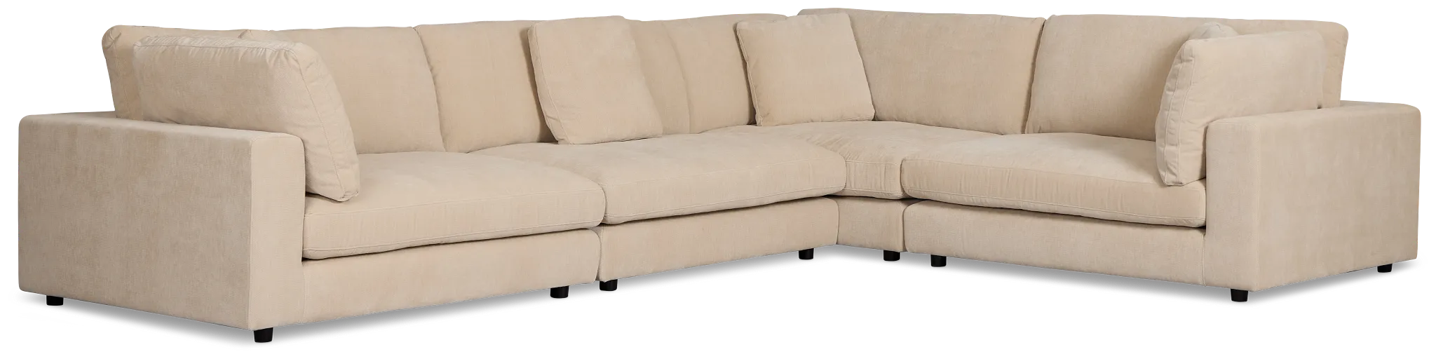 Lounge Light Beige Fabric 2-arm Left Facing Sectional