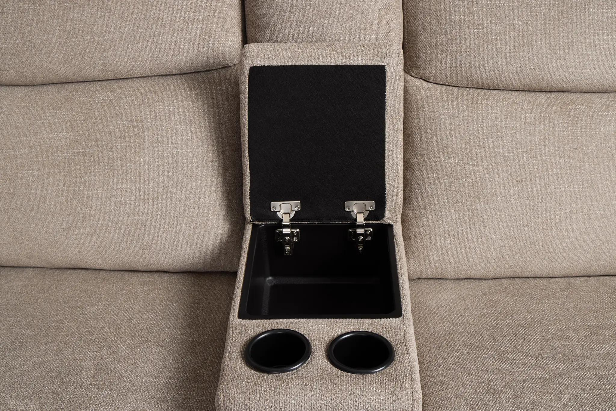 Walker Beige Fabric Medium Dual Manual 2-arm Sectional Walker Beige Fabric Medium Dual Manual 2-arm Sectional