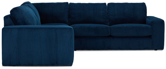 Charlie Dark Blue Fabric Small Two-arm Sectional