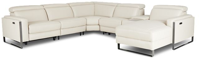 Atlas Taupe Lthr/vinyl Medium Dual Power Right Chaise Sectional