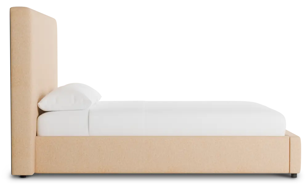 Grayton Merino Taupe 54" Upholstered Platform Bed Grayton Merino Taupe 54" Upholstered Platform Bed