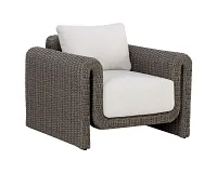 Makel Dark Gray Ivory Cushioned Arm Chair