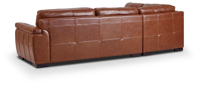 Braden Medium Brown Leather Small Left Bumper Sectional