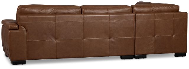 Braden Medium Brown Leather Small Left Bumper Sectional