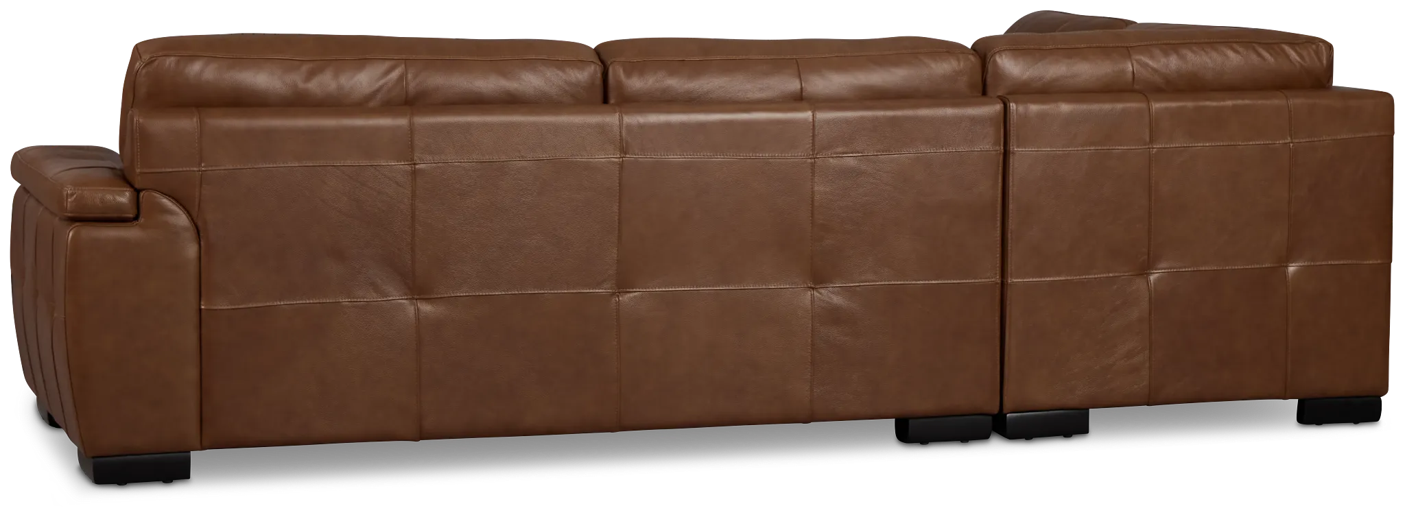 Braden Medium Brown Leather Small Left Bumper Sectional