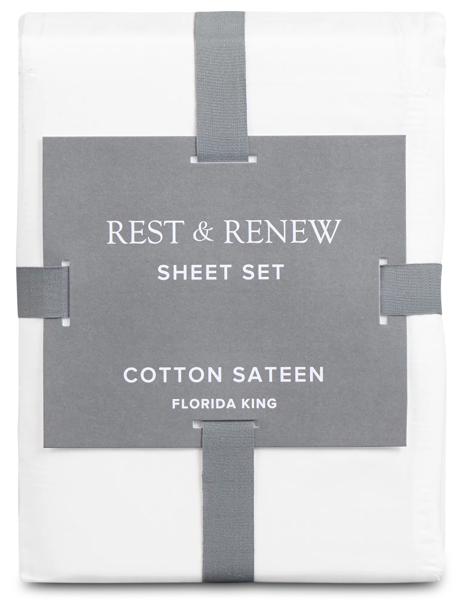 Rest & Renew Cotton Sateen White 300 Thread Sheet Set