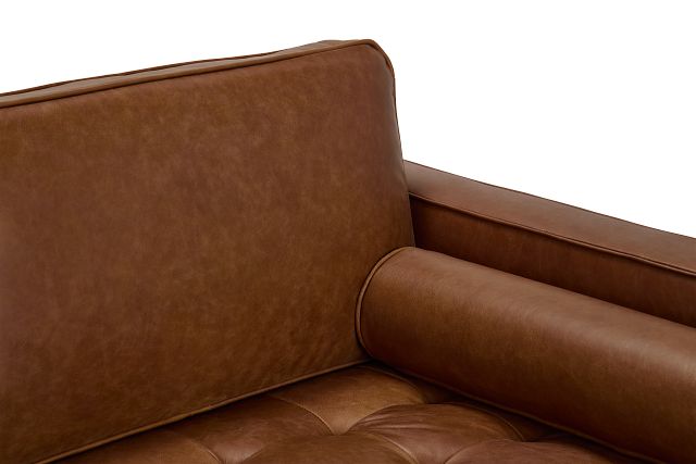 Ezra Brown Leather Right Chaise Sectional