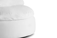 Orbit White Micro Swivel Accent Chair