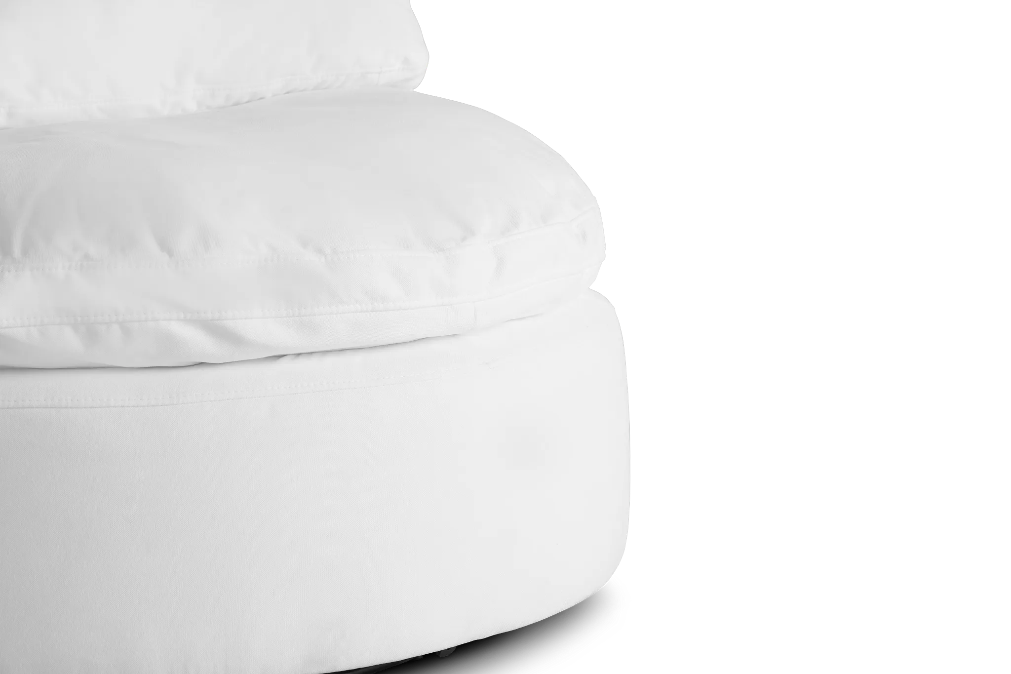 Orbit White Micro Swivel Accent Chair