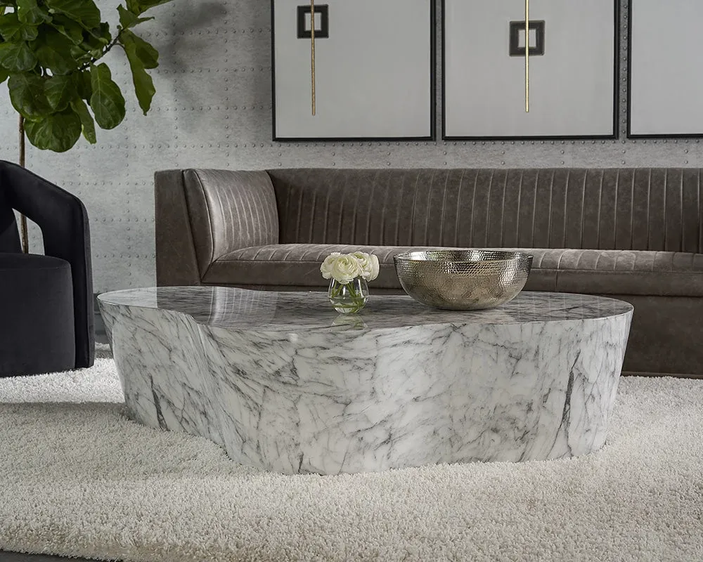 Aviva Light Gray Marble Coffee Table