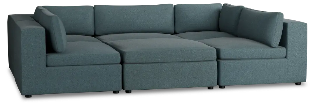 Destin Sutton Blue Fabric 6-piece Pit Sectional Destin Sutton Blue Fabric 6-piece Pit Sectional