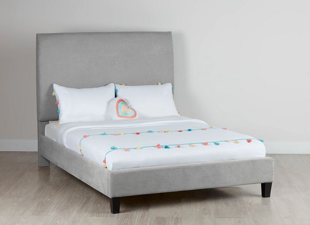 Lucy Light Gray Uph Platform Bed