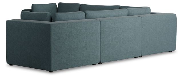 Destin Sutton Blue Fabric 5-piece Modular Sectional
