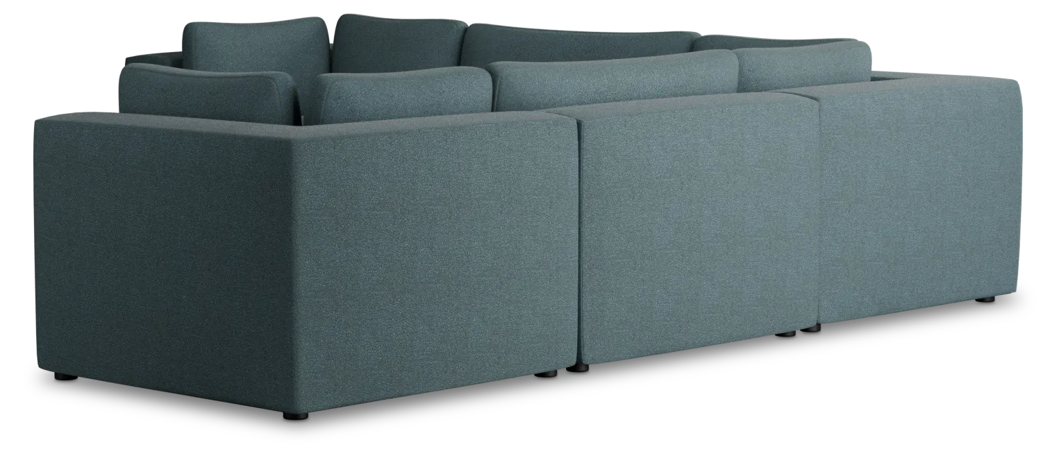 Destin Sutton Blue Fabric 5-piece Modular Sectional