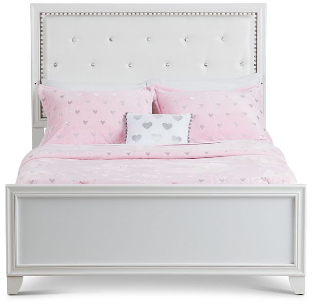 Isabella White Panel Bed