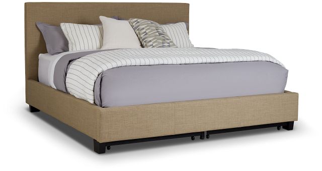 Madden Taupe Uph Platform Storage Bed