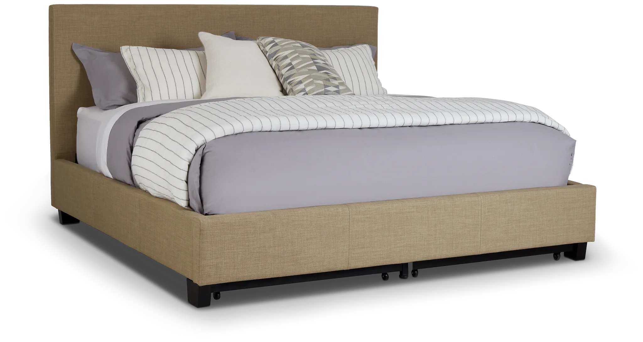 Madden Taupe Uph Platform Storage Bed