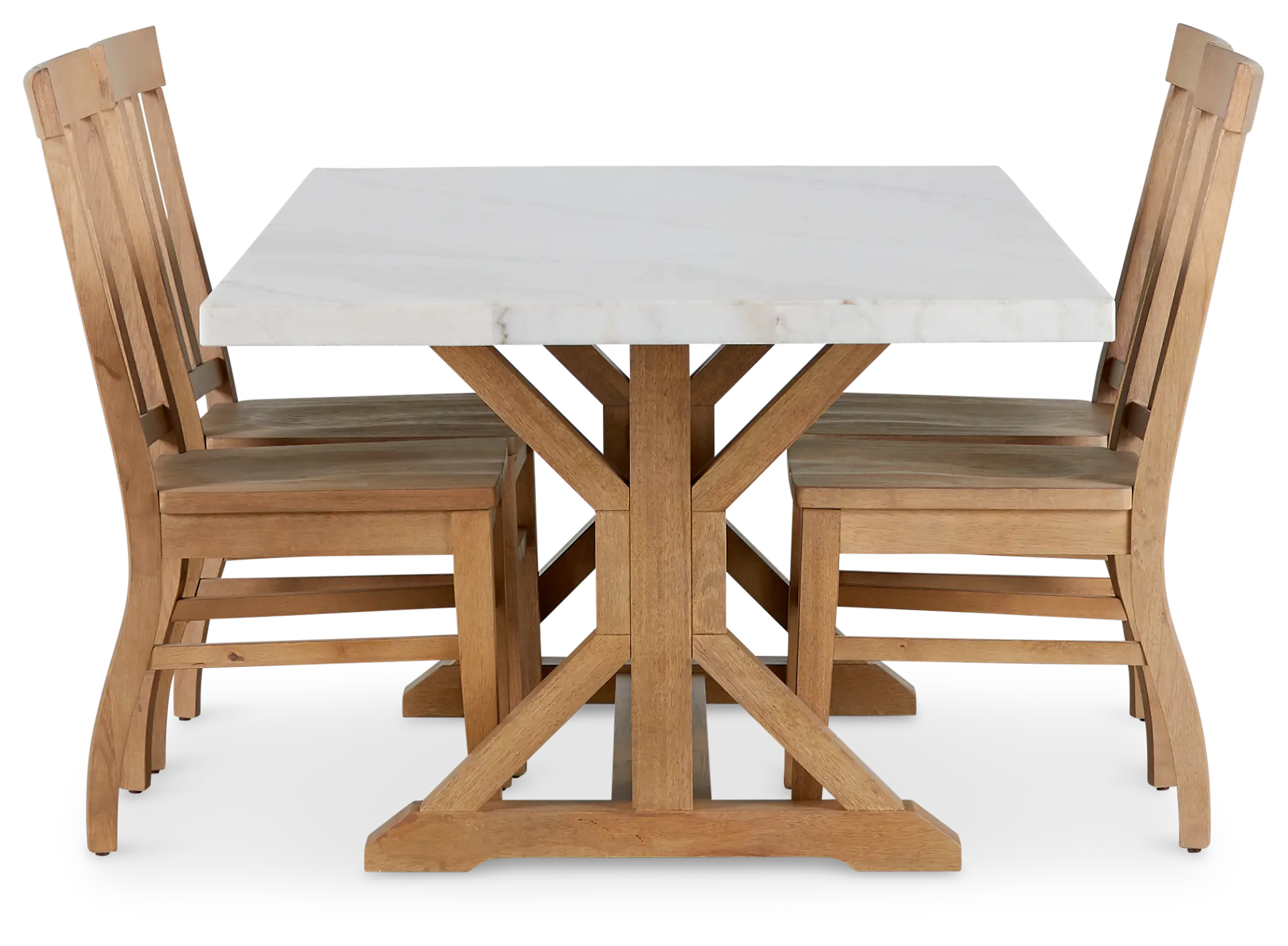 Somerset Light Tone Marble Rectangular Table & 4 Wood Chairs Somerset Light Tone Marble Rectangular Table & 4 Wood Chairs