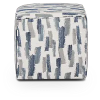 Staccato Navy Fabric Accent Pouf