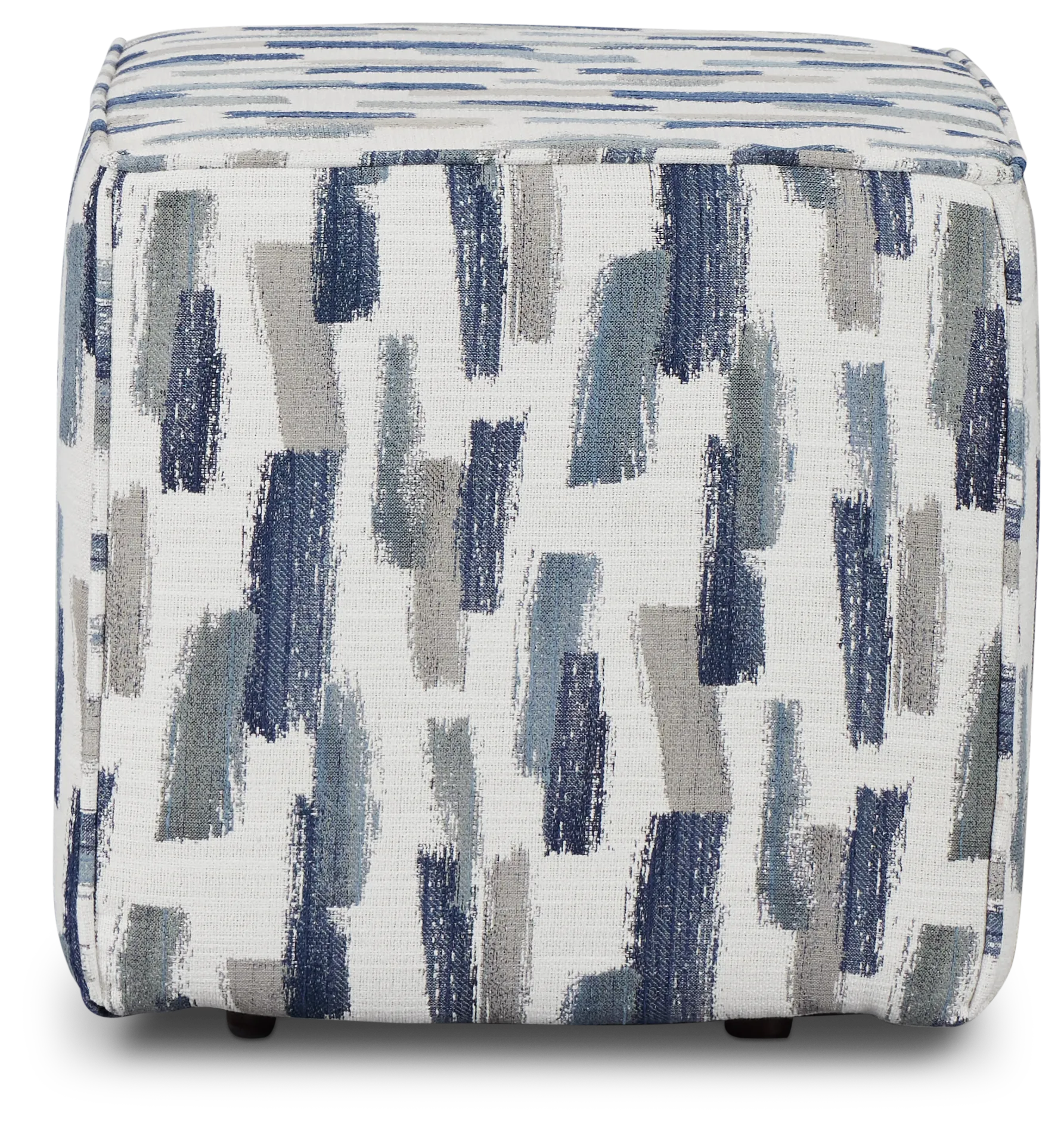 Staccato Navy Fabric Accent Pouf