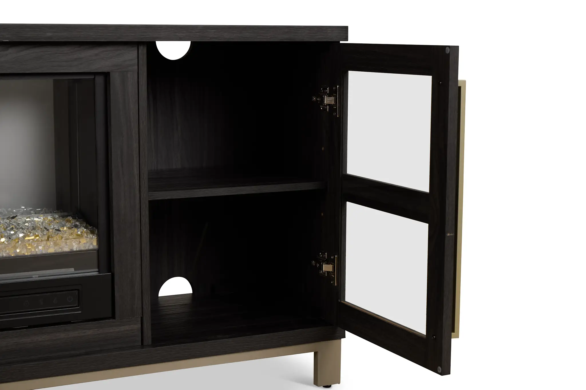 Roswell Dark Tone 65" Tv Stand With Fireplace Insert Roswell Dark Tone 65" Tv Stand With Fireplace Insert