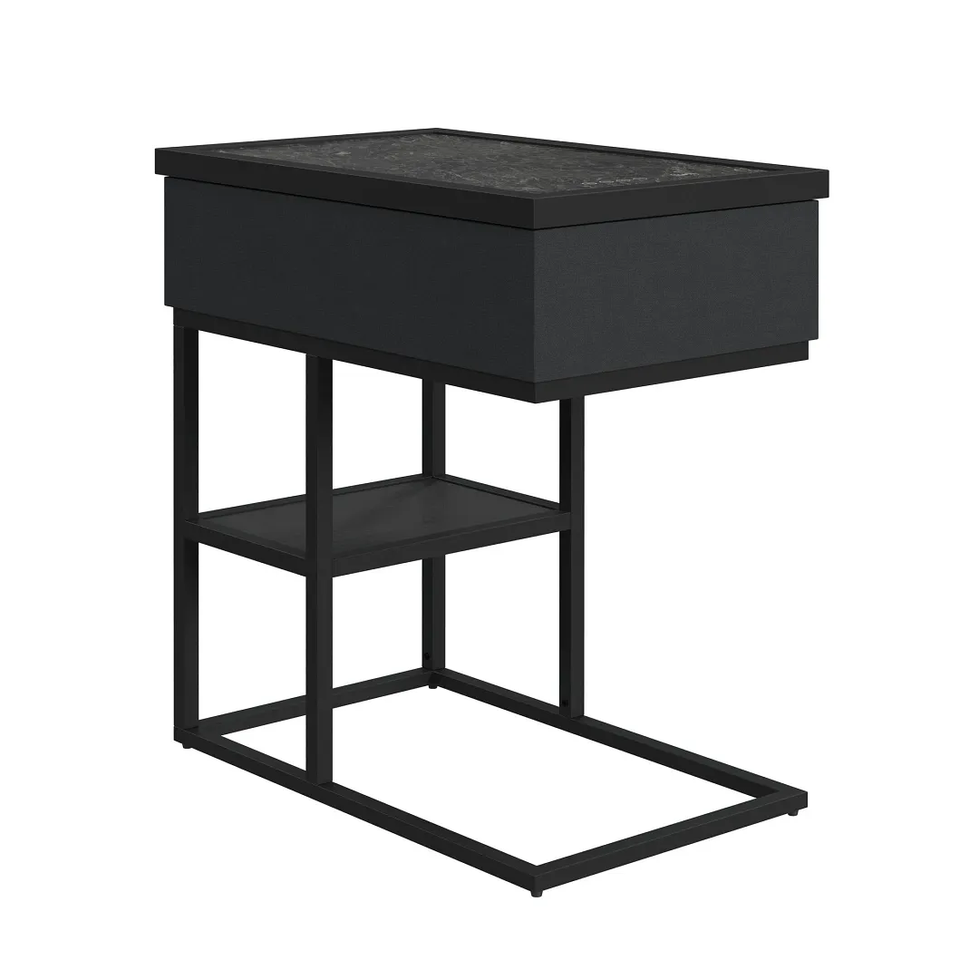 Rupin Black Rect C-side Table