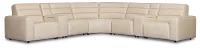 Sawyer Ivory Micro Large Triple Power Reclining Two-arm Sectional